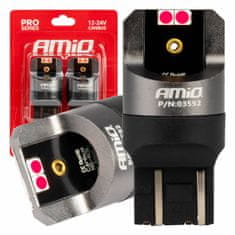 AMIO Canbus LED žiarovky pro séria w21/5w 4x3030 smd červená 12v 24v amio-03592