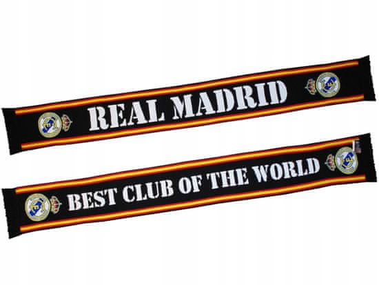 FAN SHOP SLOVAKIA Šál Real Madrid FC, čierna, 132x17 cm