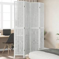 shumee Paraván 4 panely biely masívne drevo paulovnie