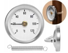 ISO 8122 Príložný bimetalový teplomer s pružinou 0-120°C