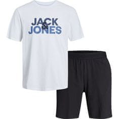 Jack&Jones Pánske pyžamo JACULA Standard Fit 12255000 White/Shorts Bia (Veľkosť L)