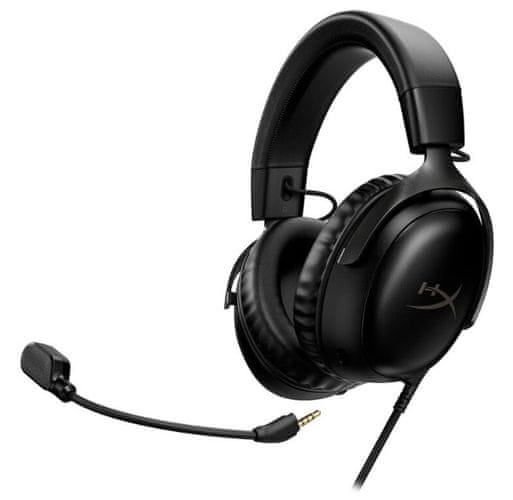 Slúchadlá HyperX Cloud III čierna 53mm meniče headset pohodlné odnímateľný mikrofón s rušením šumu hliníkový rám polstrované pohodlné náušníky prémiová pena zmiešavač zvuku