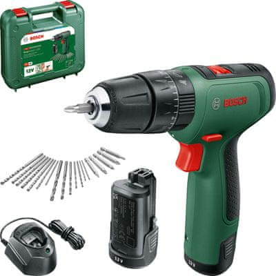 Bosch Aku príklepový skrutkovač EasyImpact 1200 (2x1,5 Ah) + sada príslušenstva (0.603.9D3.105)