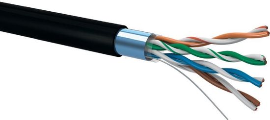 Conexpro O5EFTP, CAT5e, PE, 24AWG, 305m, venkovní, čierna