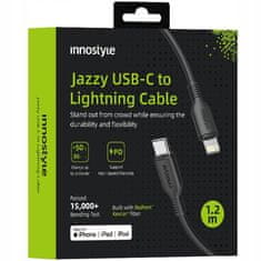 Innostyle Innostyle Jazzy Usb-C Lightning Mfi Rýchlonabíjací Kábel Pre Iphone Kevlar 1M Čierny