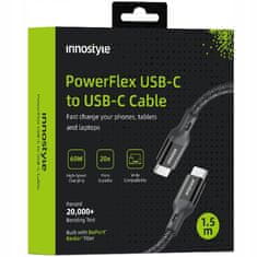 Innostyle Innostyle Powerflex Usb-C Rýchlonabíjací Kábel Pre Iphone Samsung 3A 60W Kevlar 2M Čierny