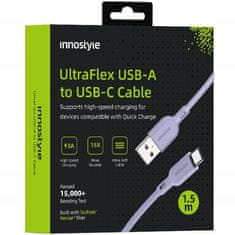 Innostyle Innostyle Ultraflex Usb-C Rýchlonabíjací Kábel Pre Iphone Samsung Qc 4.0 Kevlar 2M Fialový