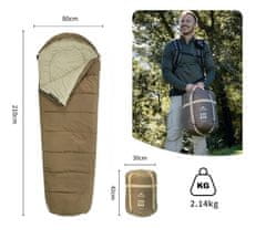 Naturehike spací vak MJ600 2,14 kg - hnedý