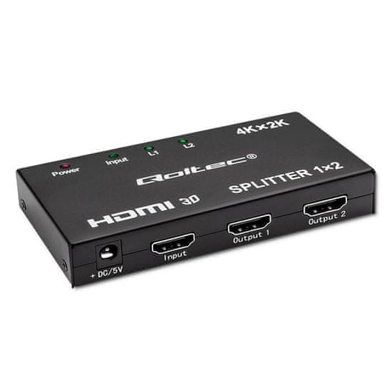 Qoltec Aktívny rozdeľovač 2 x HDMI 4K x 2K | 3,4 Gb/s | Vysoká stabilita