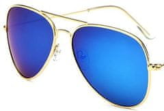 Camerazar Unisex zrkadlové okuliare Aviator s UV filtrom 400, kovový rám, šírka šošoviek 51 mm