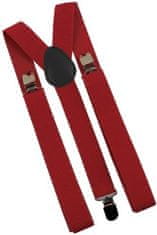 Camerazar Unisex hrubé šle na nohavice, červené, z ekologickej umelej kože, nastaviteľná dĺžka 60-100 cm