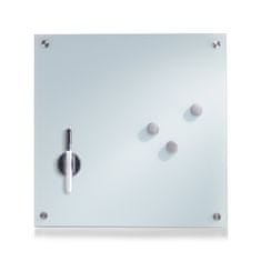 Zeller Tabuľa, nástenka na poznámky magnetická, sklenená, biela 40x40cm