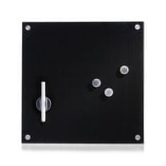 Zeller Tabuľa, nástenka na poznámky magnetická, sklenená, čierna 40x40cm