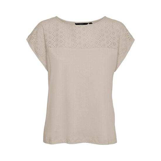 Vero Moda Dámske tričko VMKAYA Loose Fit 10306990 Oatmeal