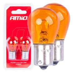 AMIO Py21w bau15s 12v halogénové žiarovky, oranžové, 2 ks. amio-03352 blister