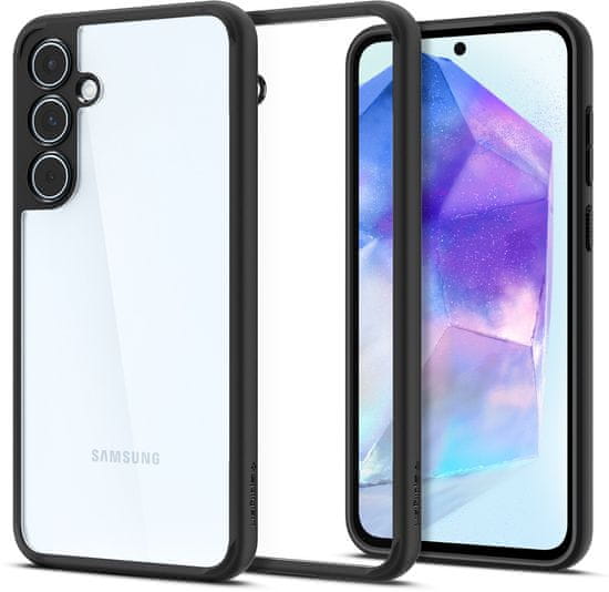 Spigen ochranný kryt Ultra Hybrid pro Samsung Galaxy A55, transparentné, čierny okraj