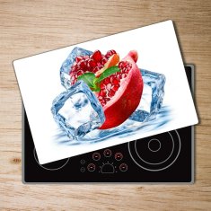 Wallmuralia.sk Doska na krájanie chleba zo skla Granátové jablko s ľadom 2x40x52 cm