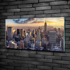 Wallmuralia.sk Fotoobraz na skle New York vtáčie pohľad 100x50 cm 2 prívesky