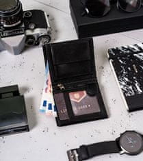 Peterson Pánska kožená peňaženka zabezpečená technológiou RFID Kozár čierna univerzálna