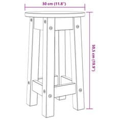 Vidaxl Barové stoličky 2 ks borovicový masív
