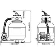 Vidaxl Piesková filtrácia s čerpadlom 600 W, 17000 l/h