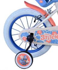 Volare Detský bicykel Disney Stitch - Dievčenský - 14 palcový - Krémová Coral Blue - Dve ručné brzdy