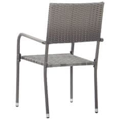 Petromila vidaXL Záhradné jedálenské stoličky 6ks, stohovateľné, sivé, polyratan