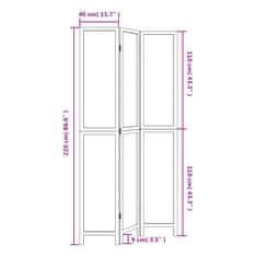 Petromila vidaXL Paraván 3 panely tmavohnedý masívne drevo paulownie