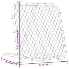 Vidaxl Futbalové odrážadlo nastaviteľné čierne 84x73x60-80 cm oceľ