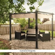 KONDELA Pergola s posuvnou strechou, hliník, PEPY BASIC