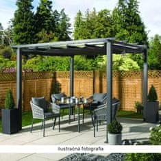 KONDELA Pergola s posuvnou strechou, hliník, PEPY BASIC