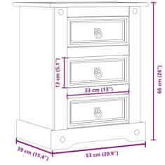 Petromila vidaXL Nočný stolík Corona 53x39x66 cm borovicový masív