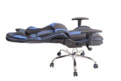 BHM Germany Kancelárska stolička Limit XM s masážnou funkciou, syntetická koža, čierna / modrá