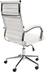 BHM Germany Kancelárska stolička Mollis, pravá koža, biela