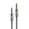 Kábel 3,5mm stereo jack M/M 5m, sivý, pozl. konektor, Slim, Cromo Line