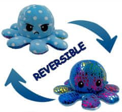 Plush Plyšová obojstranná hračka Chobotnica dúhová 28cm