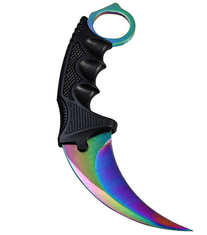 Camerazar Taktický nôž na prežitie CS:GO Karambit, chirurgická oceľ, dĺžka 19 cm, s plastovým puzdrom