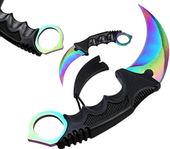 Camerazar Taktický nôž na prežitie CS:GO Karambit, chirurgická oceľ, dĺžka 19 cm, s plastovým puzdrom