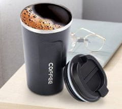 Camerazar Termoska na kávu COFFEE vzduchotesná, chirurgická oceľ a tvrdý plast, 510 ml, výška 17 cm