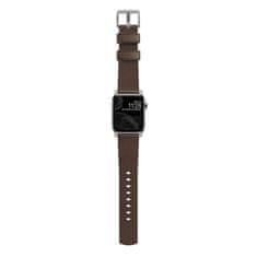 Nomad Leat. Strap brown/silver - Apple Watch Ultra 2/1(49mm) 9/8/7 (45mm)/6/SE/5/4(44mm)/3/2/1(42mm)