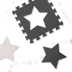 KIK Penová puzzle podložka/ohrádka 36 dielikov sivo-ružovo-čierna-ecru