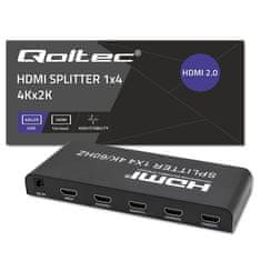 Qoltec Aktívny rozdeľovač 4 x HDMI 4K x 2K | 6Gbps | 60Hz | Vysoká stabilita