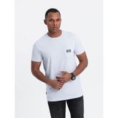 OMBRE Pánske voľnočasové tričko s vreckom s nášivkou V9 OM-TSCT-0109 modré MDN125246 S