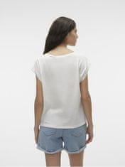 Vero Moda Dámske tričko VMKAYA Loose Fit 10306990 Snow White (Veľkosť XS)
