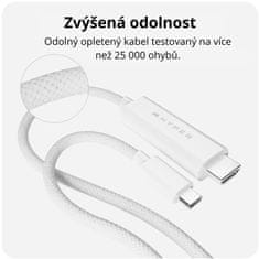 Hyper kábel USB-C- HDMI, 4K, 2.5m, biela