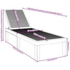 Petromila vidaXL Nastaviteľné ležadlo, 4 úrovne 155,5x57x28 cm, polypropylén