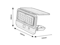 Rabalux Solární svítidlo 77040 Flaxton LED IP54 7W černá 4000K senzor