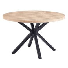 KONDELA Jedálenský stôl, dub sonoma / čierna, priemer 120 cm, MEDOR
