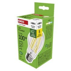 EMOS LED žiarovka Filament A60 A CLASS / E27 / 7,2 W (100 W) / 1521 lm / neutrálna biela