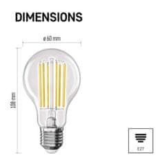 EMOS LED žiarovka Filament A60 A CLASS / E27 / 7,2 W (100 W) / 1521 lm / neutrálna biela